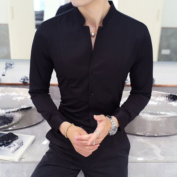 AntoniosClothing Elegant Slim fit long sleeve shirt - AntoniosClothing - white