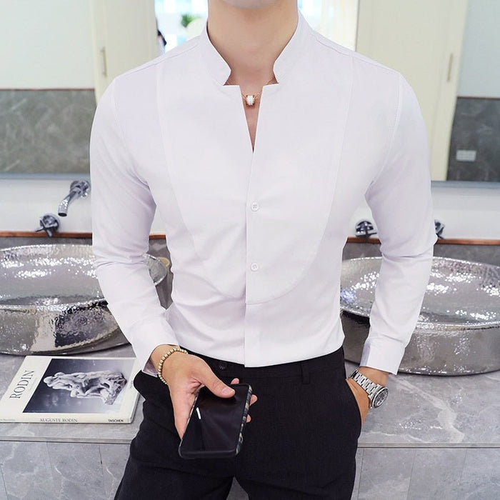 AntoniosClothing Elegant Slim fit long sleeve shirt - AntoniosClothing - white