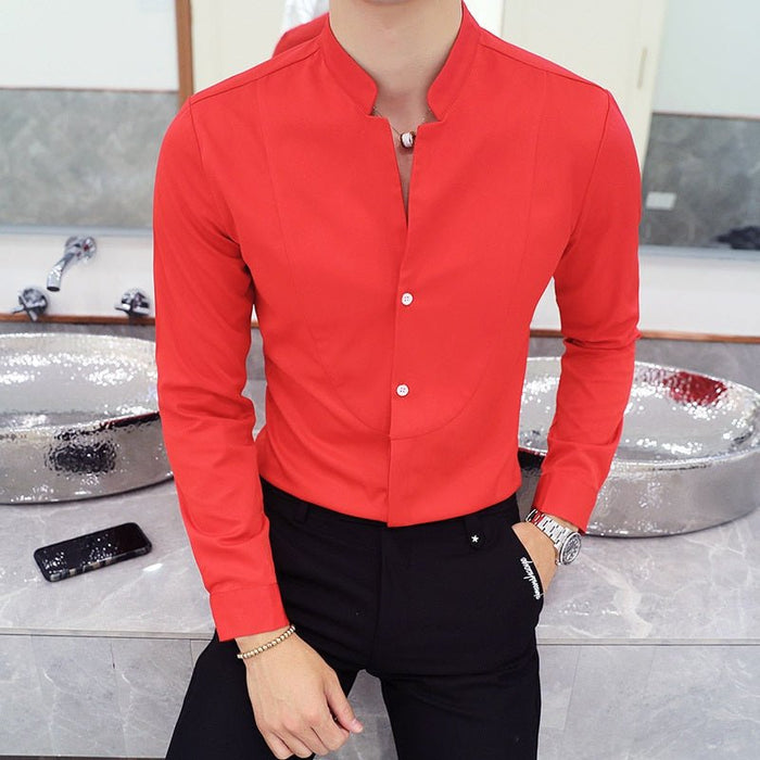 AntoniosClothing Elegant Slim fit long sleeve shirt - AntoniosClothing - white