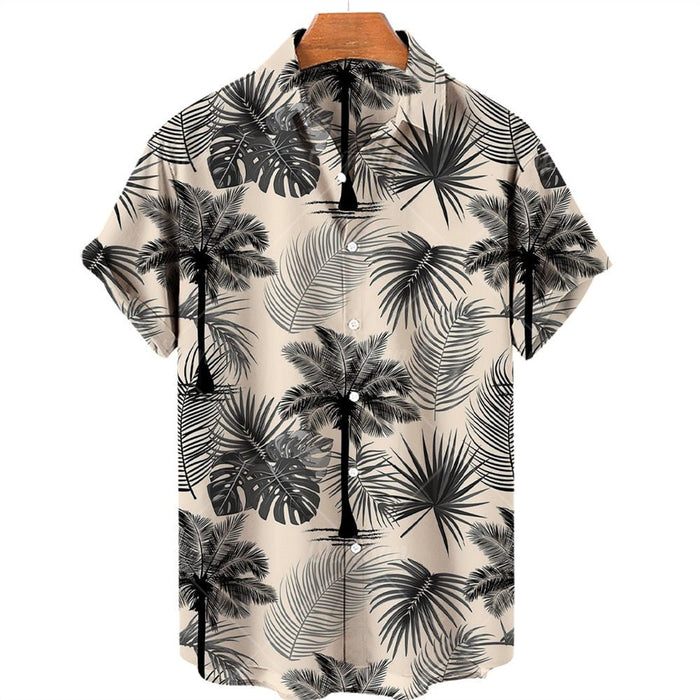 AntoniosClothing Hawaiian Summer Short-Sleeve Shirt - AntoniosClothing - Beige
