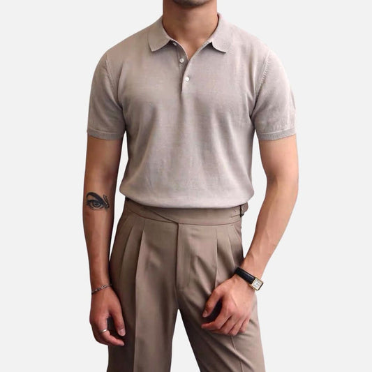 AntoniosClothing Knitted Cotton T-Shirt - AntoniosClothing - light coffee