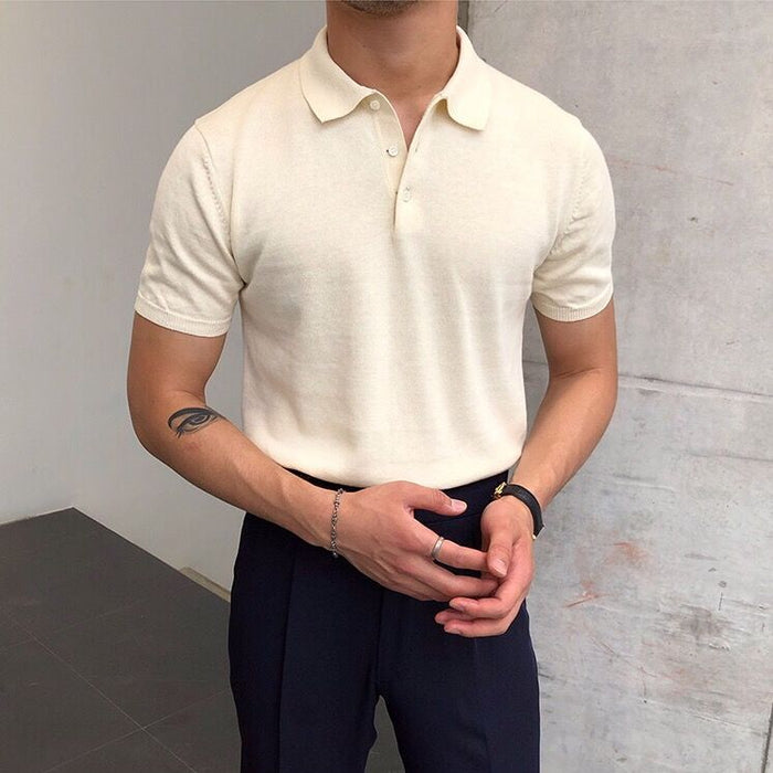 AntoniosClothing Knitted Cotton T-Shirt - AntoniosClothing - Apricot