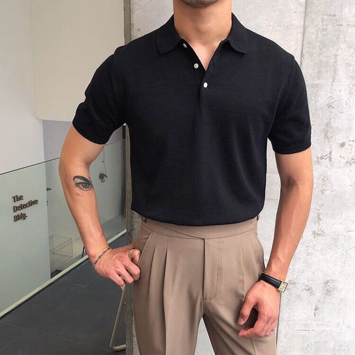 AntoniosClothing Knitted Cotton T-Shirt - AntoniosClothing - Black