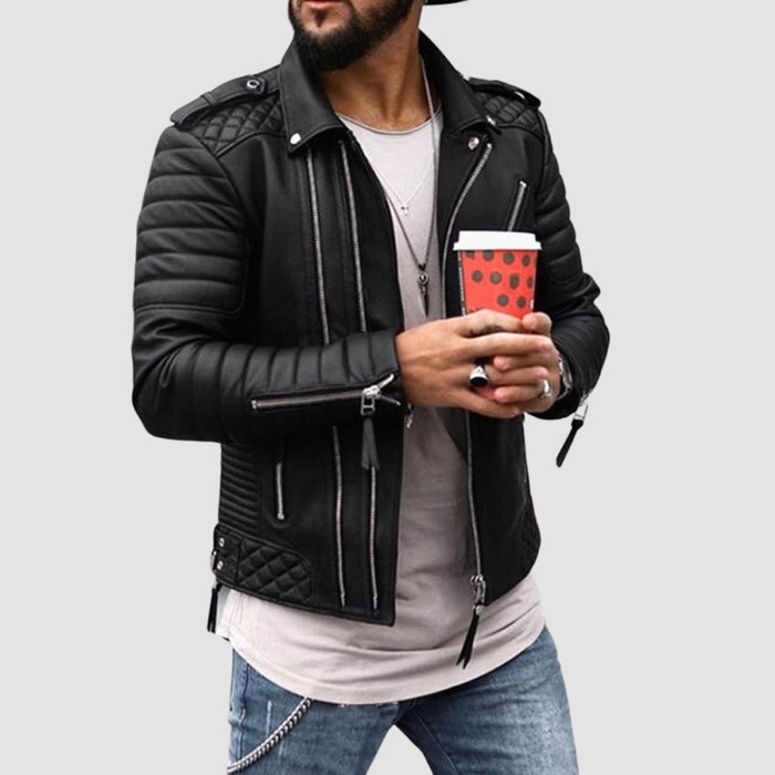 AntoniosClothing Leather Jacket - AntoniosClothing - Black