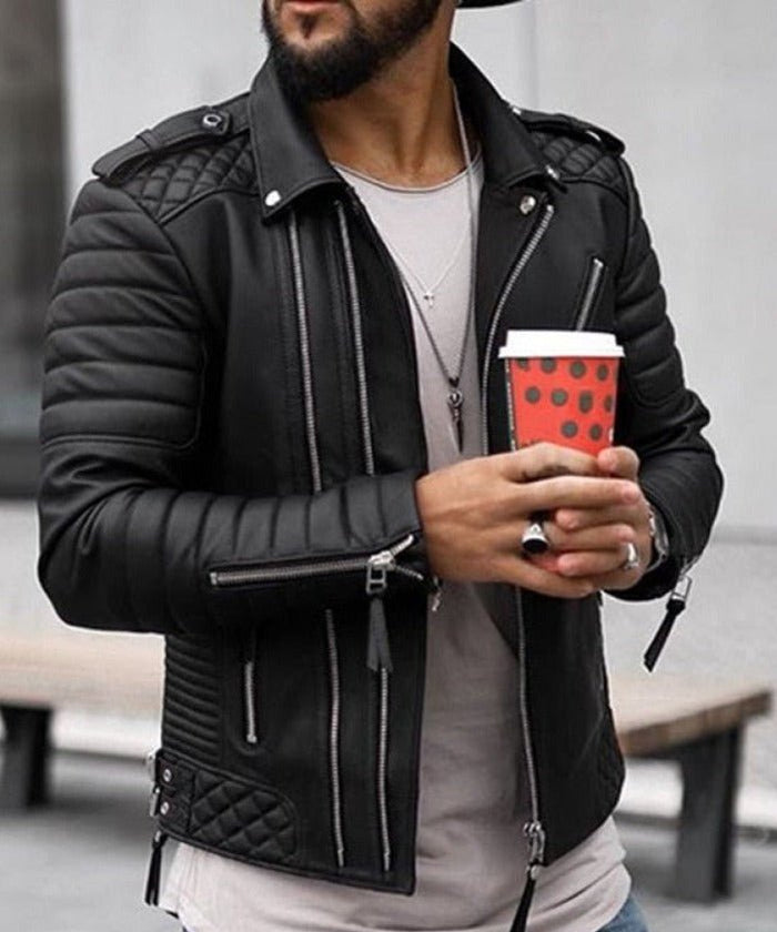 AntoniosClothing Leather Jacket - AntoniosClothing - Black