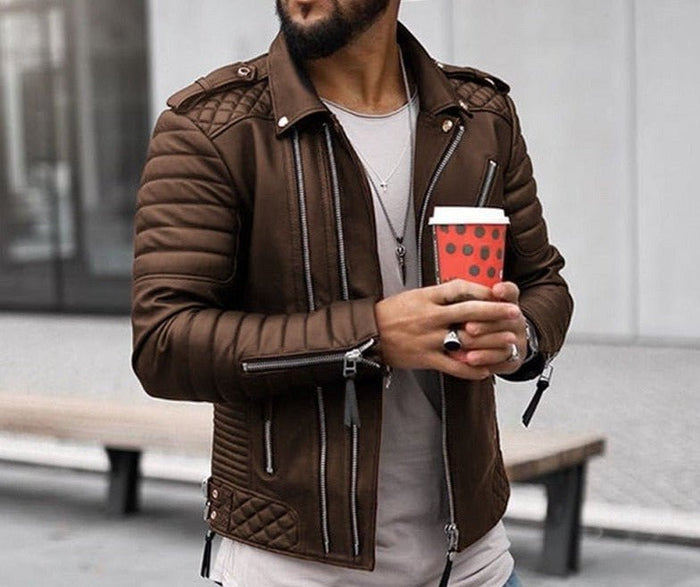 AntoniosClothing Leather Jacket - AntoniosClothing - brown