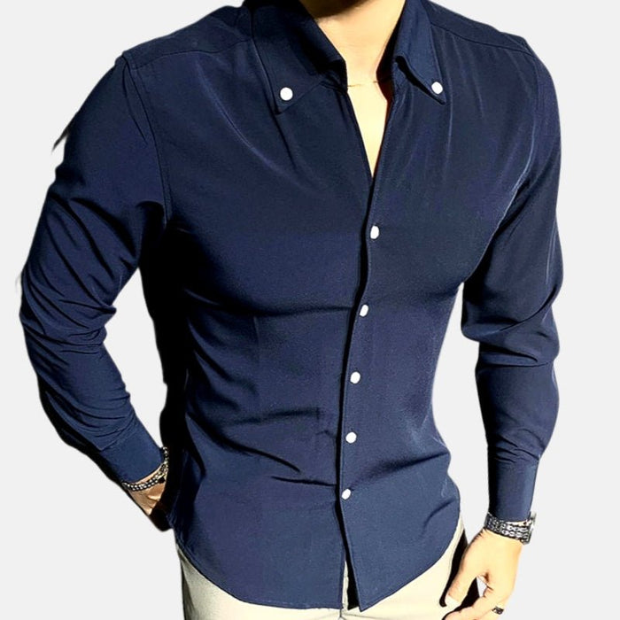 AntoniosClothing Solid Elegant Long-Sleeve Shirt - AntoniosClothing - Light blue