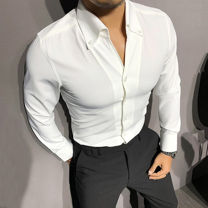 AntoniosClothing Solid Elegant Long-Sleeve Shirt - AntoniosClothing - Light blue