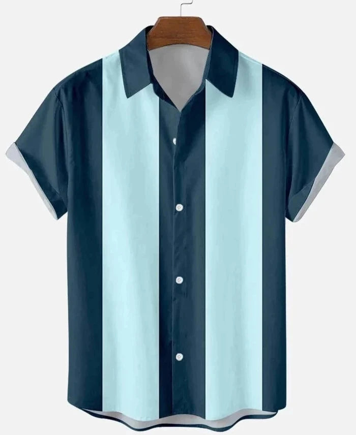 AntoniosClothing Summer Striped Casual Shirt - AntoniosClothing - Blue