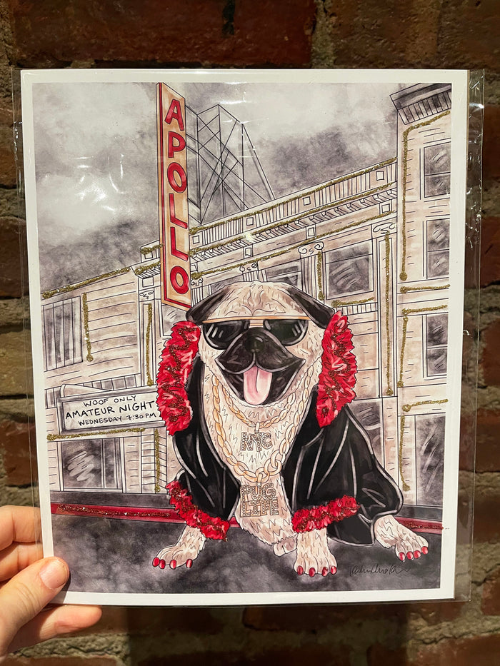 Apollo Pug Glitter Art Print