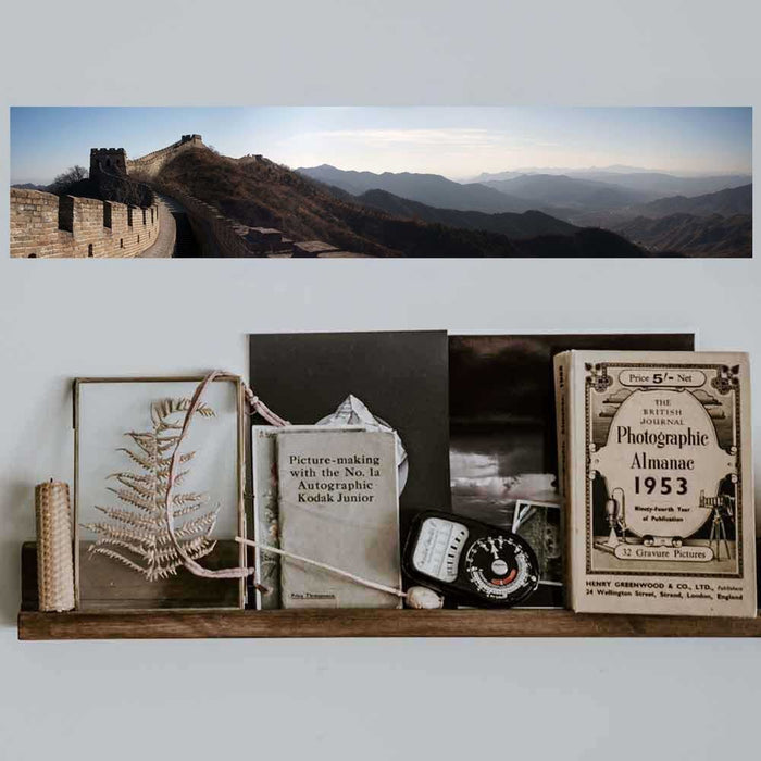 24 inch Great Wall Decal Installed Above Bookshelf