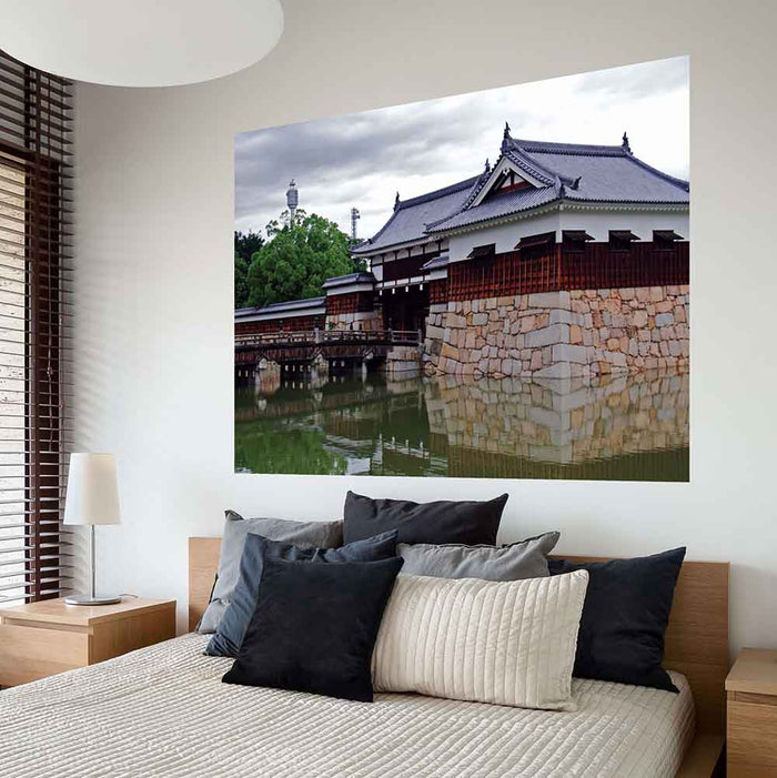 60 inch Hiroshima Castle Poster Displayed in Bedroom