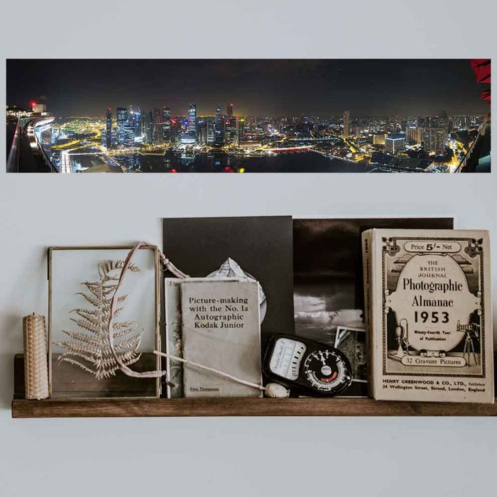 24 inch Singapore Panoramic Decal Installed Above Bookshelf