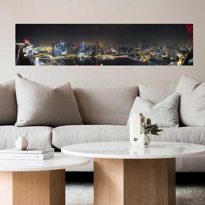 72 inch Singapore Panoramic Decal Installed Above Sofa
