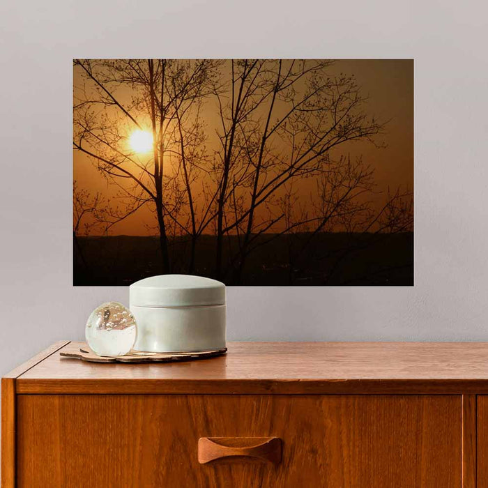 24 inch Sunset Wall Decal Installed on Wall