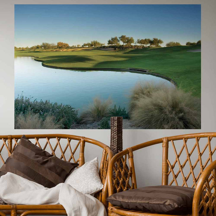 32x48 inch Arizona Golf Course Poster Installed Above Set of Chairs