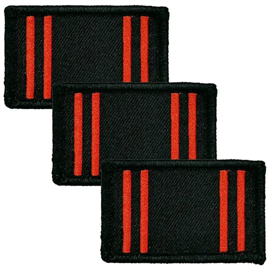 Set of three Army Physical Training Corps TRF patches with black background and red vertical stripes, iron or sew on from John Bull Clothing. 3 Pack from  John Bull Clothing