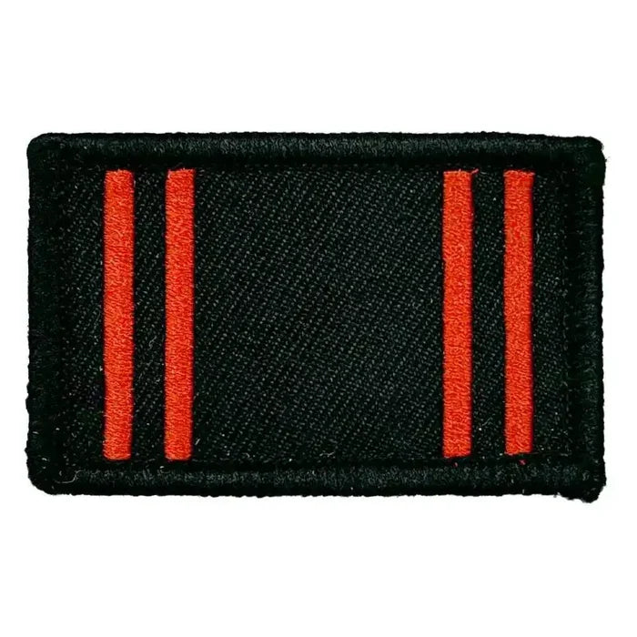 Single Army Physical Training Corps TRF patch featuring black fabric with three red vertical bars, regulation size 5x3cm. 1 Flash from  John Bull Clothing