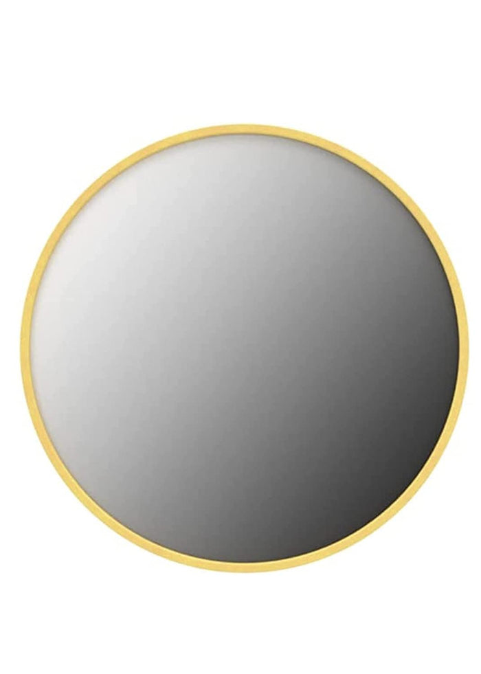 Gold Wood Frame Round Wall Mirror