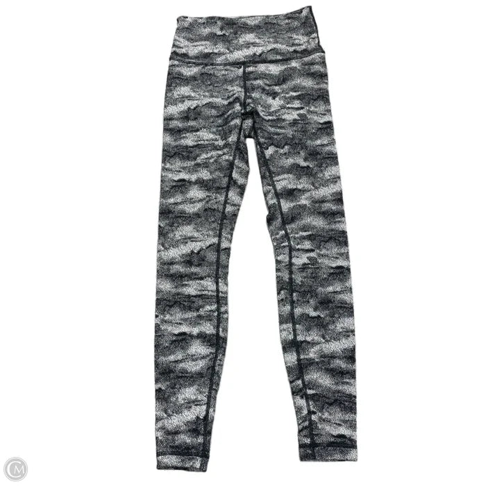 Athletic Leggings By Lululemon In Black & White, Size: M