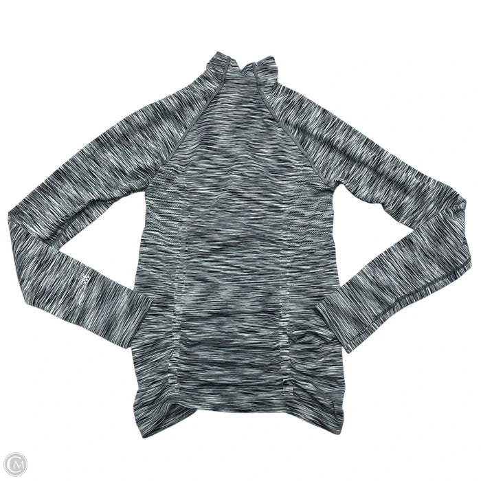 Athletic Top Long Sleeve Collar By Athleta In Black & Grey, Size: Xs