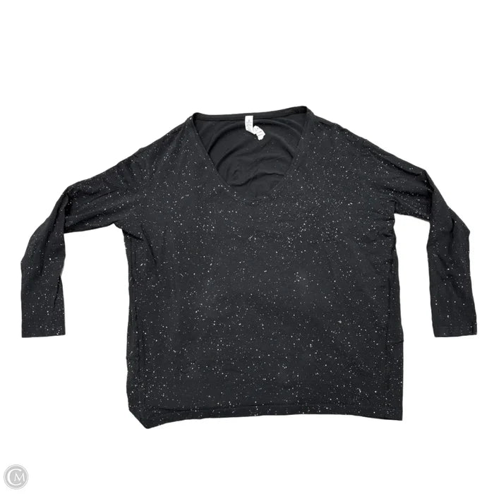 Athletic Top Long Sleeve Collar By Lululemon In Black & White, Size: Xs