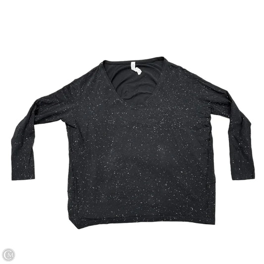 Athletic Top Long Sleeve Collar By Lululemon In Black & White, Size: Xs