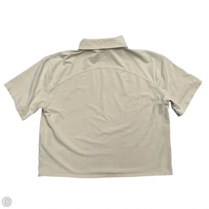 Athletic Top Short Sleeve By Lululemon In Cream, Size: S