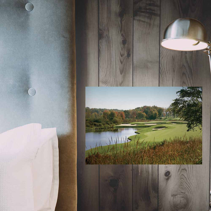 16x24 inch Autumn Golf Course Decal Installed on Wall