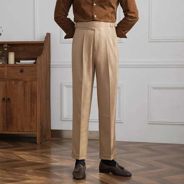 Autumn italian high-waist trousers - AntoniosClothing - Gray