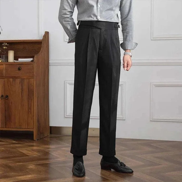 Autumn italian high-waist trousers - AntoniosClothing - Gray