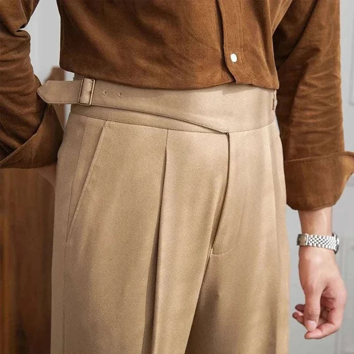 Autumn italian high-waist trousers - AntoniosClothing - Gray