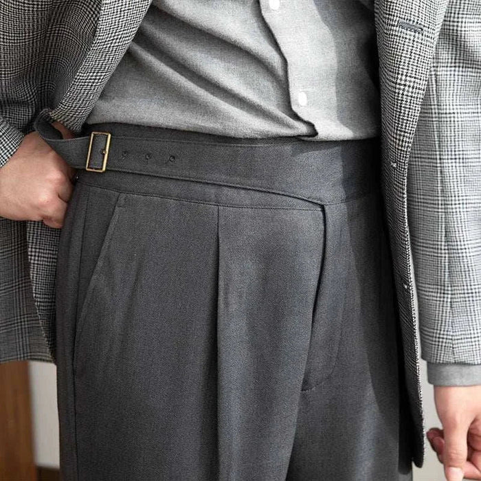 Autumn italian high-waist trousers - AntoniosClothing - Gray