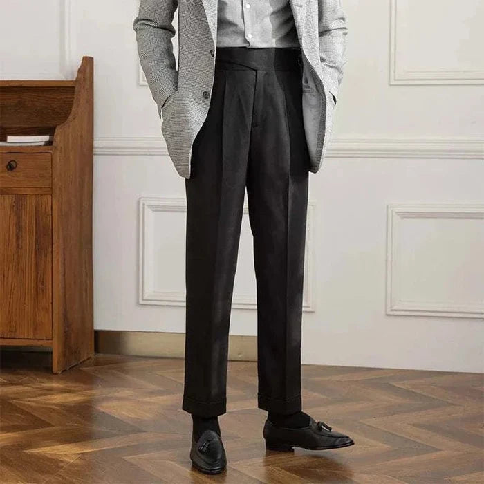 Autumn italian high-waist trousers - AntoniosClothing - Black