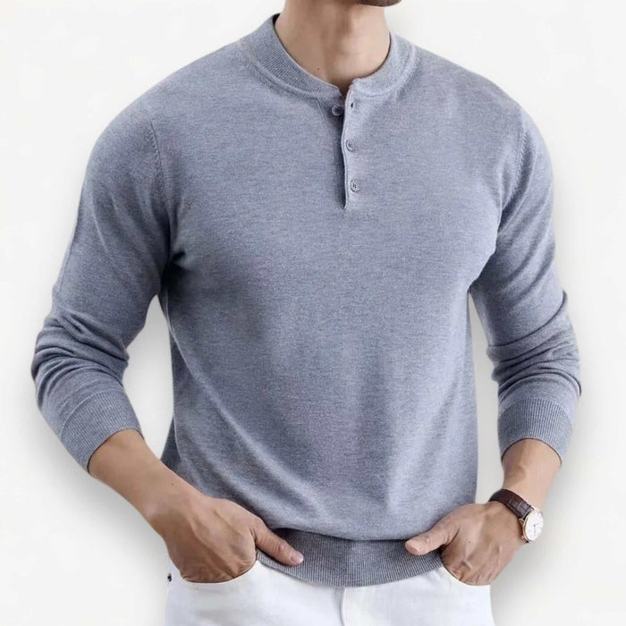 Autumn korean premium sweater with buttons - AntoniosClothing - Black