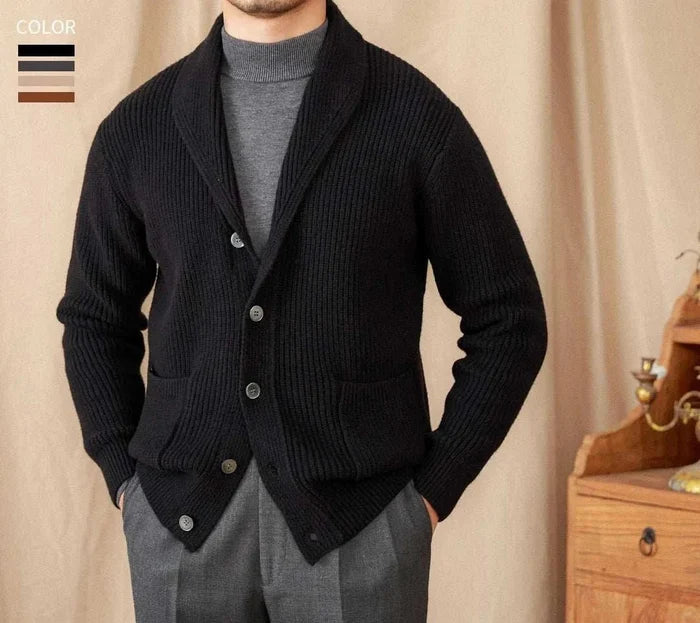 Autumn old money cardigan - AntoniosClothing - Black