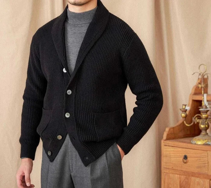 Autumn old money cardigan - AntoniosClothing - Black