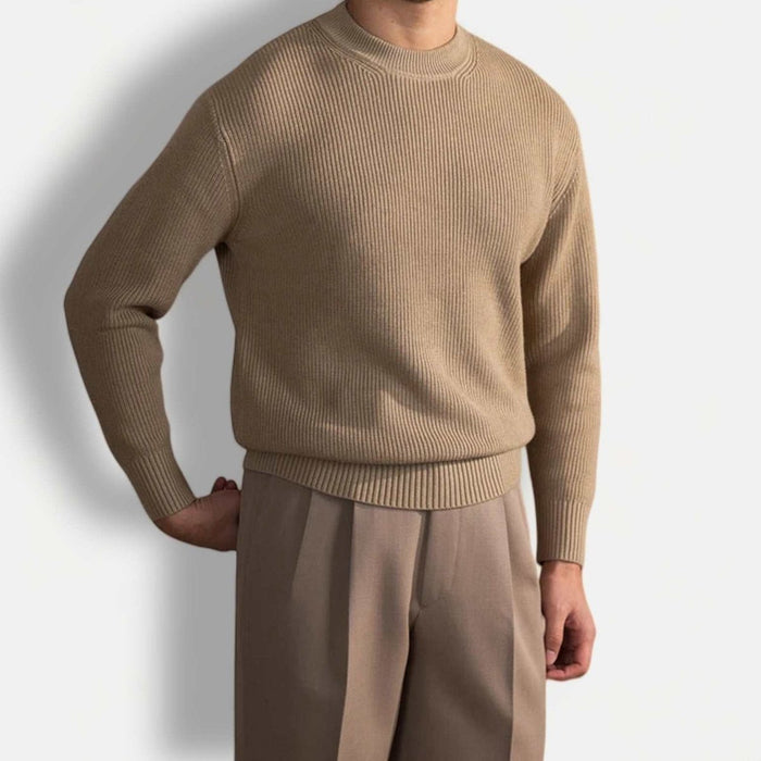 Autumn warm wool sweater - AntoniosClothing - Coffee