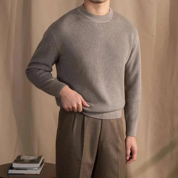 Autumn warm wool sweater - AntoniosClothing - Coffee