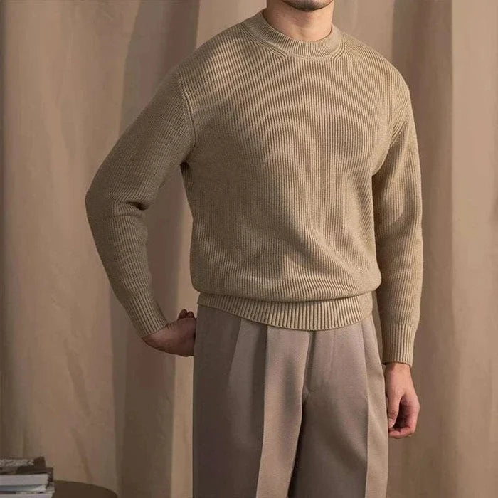 Autumn warm wool sweater - AntoniosClothing - Coffee