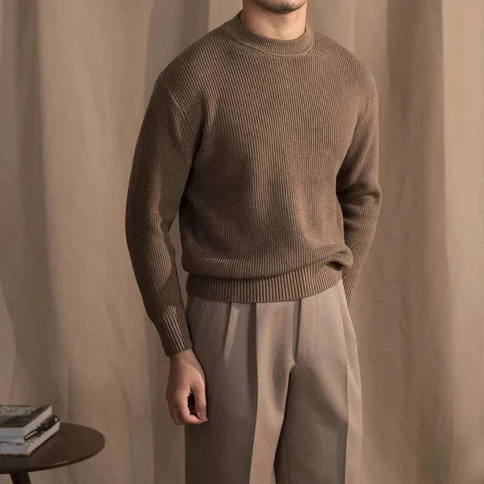 Autumn warm wool sweater - AntoniosClothing - Coffee
