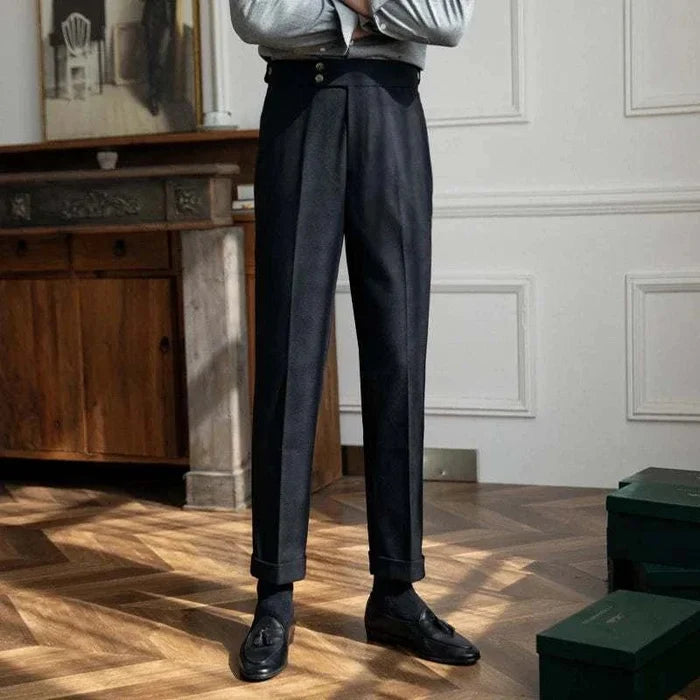 Autumn/Winter retro italian trousers - AntoniosClothing - Black