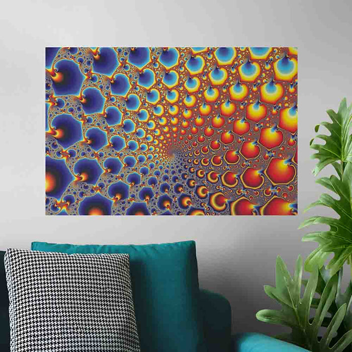 24 inch Hypnotic Portal Fractal Art Decal Installed on Wall