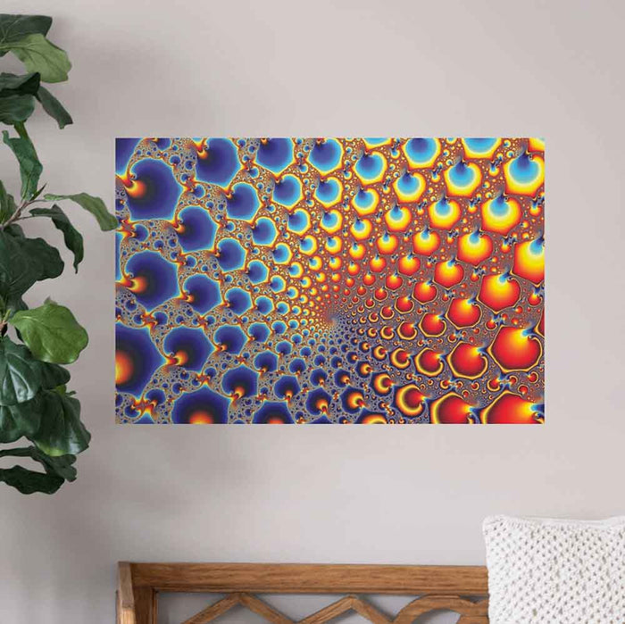 36 inch Hypnotic Portal Fractal Art Decal Installed Above Setee