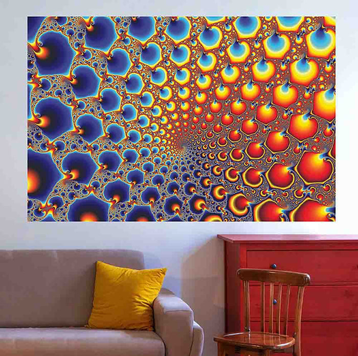 60 inch Hypnotic Portal Fractal Art Decal Installed in Living Room
