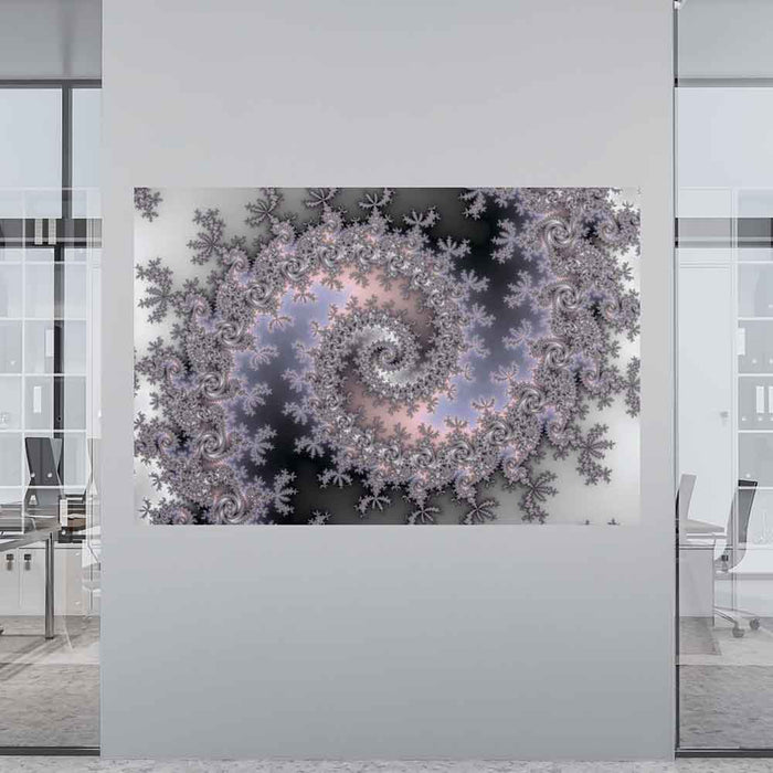 60 inch Ice Swirl Fractal Art Decal Installed in Office