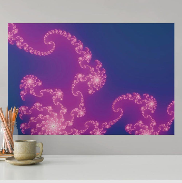 36 inch Jellyfish Wonder Fractal Art Poster Displayed Above Counter