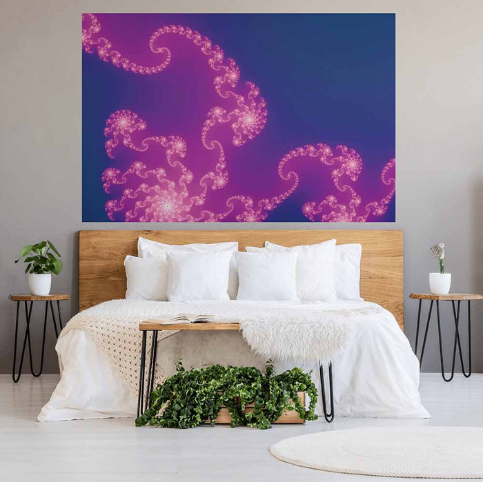 60 inch Jellyfish Wonder Fractal Decal Installed in Bedroom