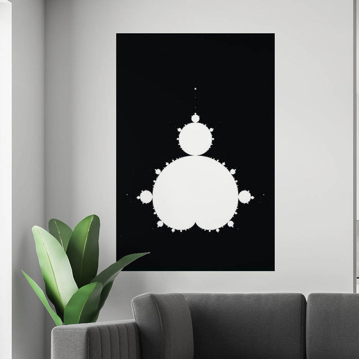 60 inch Mandelbrot II Art Decal Installed Above Sofa