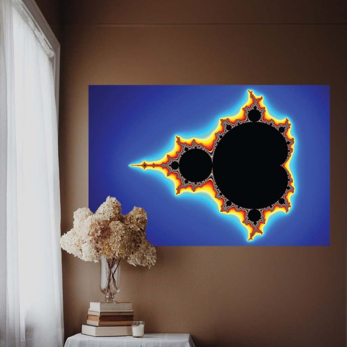 36 inch Mandelbrot III Fractal Poster Displayed Above End Table